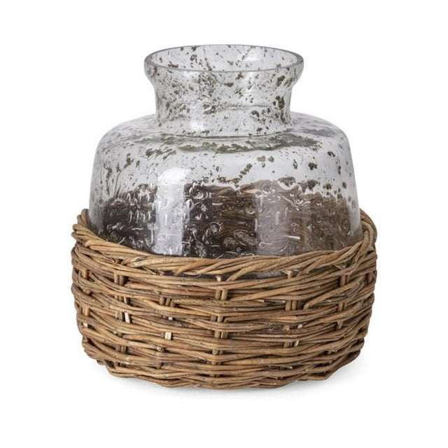 IMAX 23186 Petite Bouteille en Verre Clair avec du Bambou