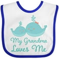 thumbnail image 3 of Inktastic My Grandma Loves Me Boys or Girls Baby Bib, 3 of 4