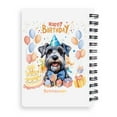 thumbnail image 2 of Watercolor Schnauzer Happy Birthday Celebration Balloons Gift Party Spiral Bound Journal Miniature Schnauzer Dog Lover 5x7in Spiral Notebook - 00028, 2 of 5