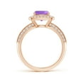 thumbnail image 2 of ANGARA Natural 1.35 Ct. Amethyst with Diamond Halo Ring in 14K Rose Gold for Women (Ring Size: 9.5), 2 of 8