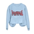 thumbnail image 3 of Sexlip Womens Long Sleeve Sweatshirt Rihanna Letter Print Design Soft Fabric Comfortable Silhouette for Casual Wear Blue M, 3 of 5