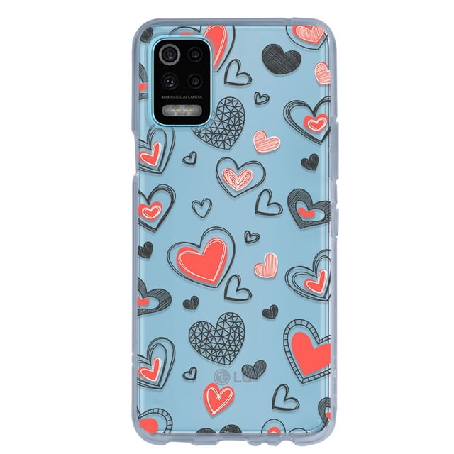 Funda Antigolpes para LG K62 Corazones Cursiva InstaCase, Case, Protector, Plástico TPU, 2mm