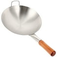 thumbnail image 4 of Weiweiguan 1pc Stainless Steel Single Handle Wok Practical Wok Kitchen Utensil (Silver), 4 of 7