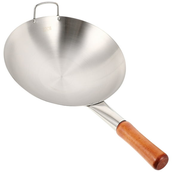 WRISTBIQUE Wok Pan for Induction Cooktop Silver 1Pack 20.5x12.6x3.7in