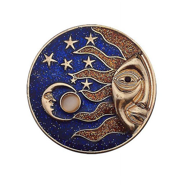 Broche YONGSHENG con forma de Luna Y Estrella Azul Cielo