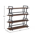 thumbnail image 3 of 4 Tier Office Bookcase Shelf, Rustic Wood Metal Bookshelves Freestanding Open Book Shelf with Ample Storage, Industrial Tall Corner Bookcase, Easy to Assemble for Home Office, Living Room and Bedroom, 3 of 7