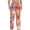 thumbnail image 3 of Picia Cartoon with Traffic Elements Mens Soft Woven Cotton Elastic Waistband Sleep Pajama Pant Lounge Sleep Pant With Pockets And Drawstring-, 3 of 9