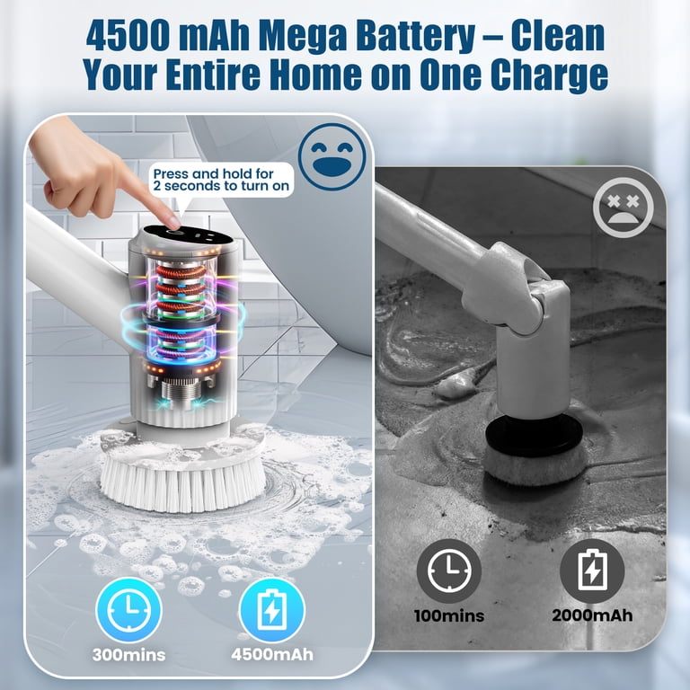 Airrobo BC200 Cordless Electric Spin Scrubber with Extension Handle photo 8