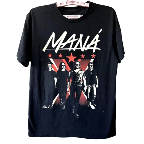 RARE Mana Music Band Heavy Cotton Black Men Women Full Size Shirt