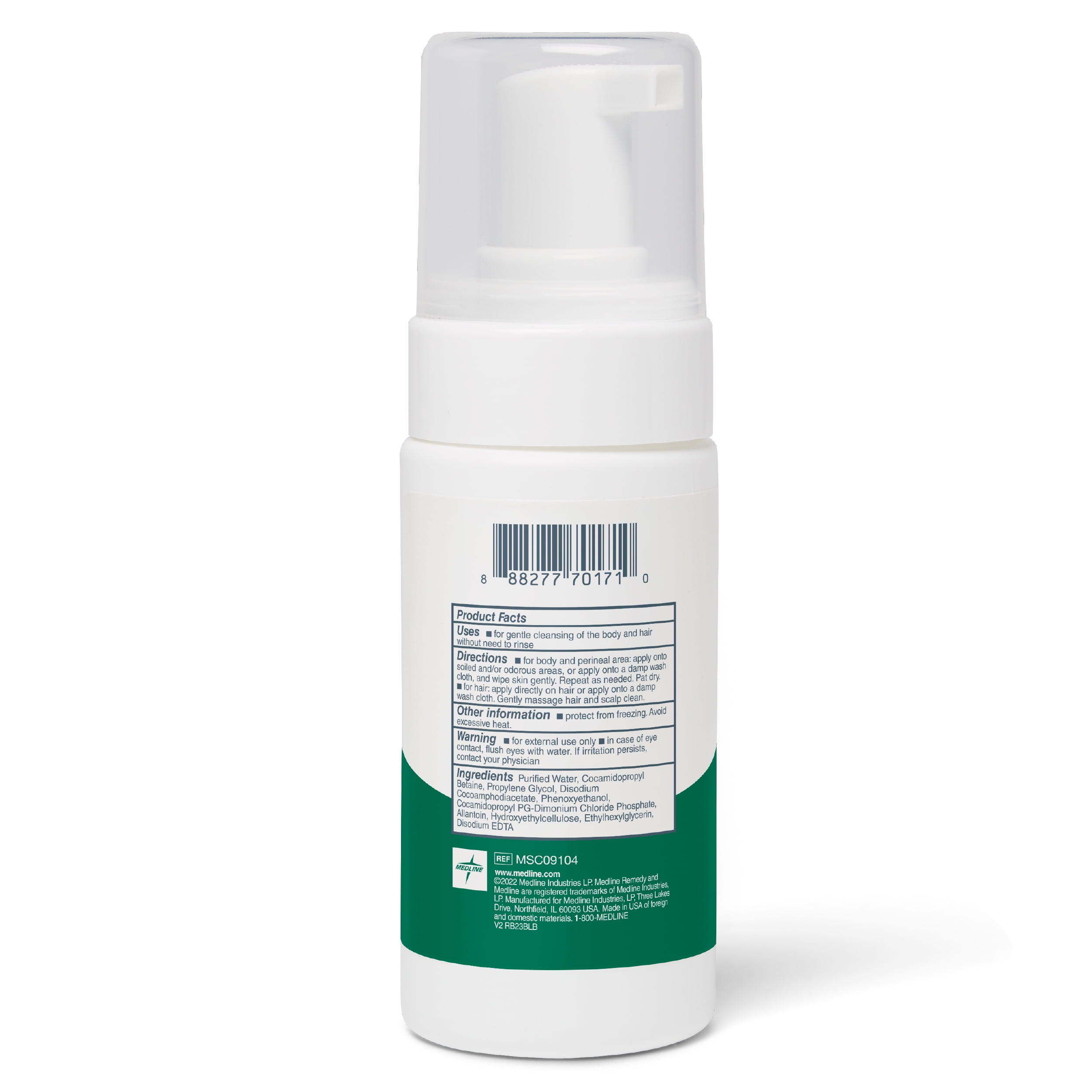 Medline Remedy Essentials No-Rinse Foam Cleanser (4 oz Bottle), Pack of 24