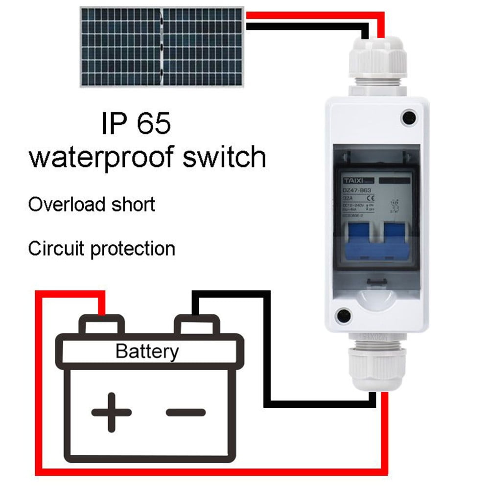 Solar photovoltaic cell combiner box DC circuit breaker switch with junction box