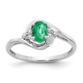 thumbnail image 1 of 14K White Gold Emerald Diamond Ring, 1 of 2