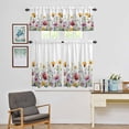 thumbnail image 5 of Kitchen Window Curtains Valance and Tier Set, Pastoral Colorful Wild Flower Rod Pocket Tier Curtains and Valance 3 Piece Set, Summer Watercolor Plant Window Treatment for Bedroom Living Room, 5 of 9