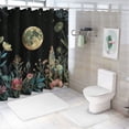 thumbnail image 7 of Orinice Moon Flowers Plants Bathroom Decor Set, Colorful Luxurious Print Fabric Shower Curtain with Hooks, Waterproof and Easy to Install 69x72, 7 of 7