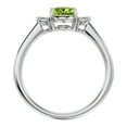 thumbnail image 3 of SuperJeweler 1 1/3 Carat Oval Shape Peridot and Two Diamond Ring In Sterling Silver For Women, 3 of 6