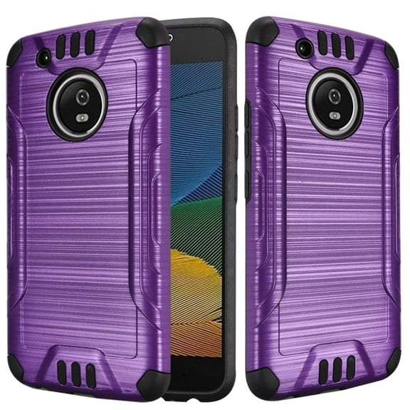 GSA Slim Armor Brushed Hybrid Case For Motorola Moto G5 Plus XT1687 - Purple