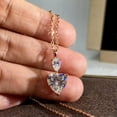 thumbnail image 4 of Women 14k Rose Gold Plated Cubic Zircon Necklace Pendant Cute Heart Jewelry, 4 of 4
