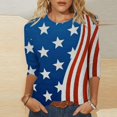 thumbnail image 2 of CHUANK Plus Hauts pour Femmes Chic Décontracté Col Rond Manches Courtes Chemises et Blouses pour Femmes T-Shirts à Imprimé Papillon du 4 Juillet pour Femmes Tunique Graphique Patriotique Tendance Haut d'Été Plage, 2 of 5