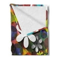 thumbnail image 2 of Birthday Soft Flannel Fleece Throw Blanket, Vibrant Composition of Flowers Daisies Polka Dots Joyful Wish Feminine Design, Cozy Plush for Indoor and Outdoor Use, 60" x 80", Multicolor, by Ambesonne, 2 of 5
