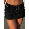 thumbnail image 2 of DcoolMoogl Women Sexy Short Jeans Skirts Y2K Low Waist Bodycon Mini Skirt with Pockets Aesthetic Vintage Denim Skirt, 2 of 5