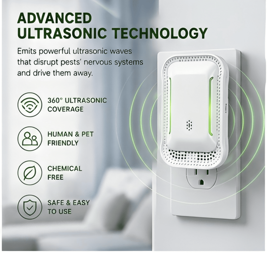 6 Pack,2026 Upgraded Ultrasonic Pest Repeller Plug In, Indoor Pest Control Deterrent for Mice, Rats, Roaches, Ants & Spiders, Safe for Kids & Pets.