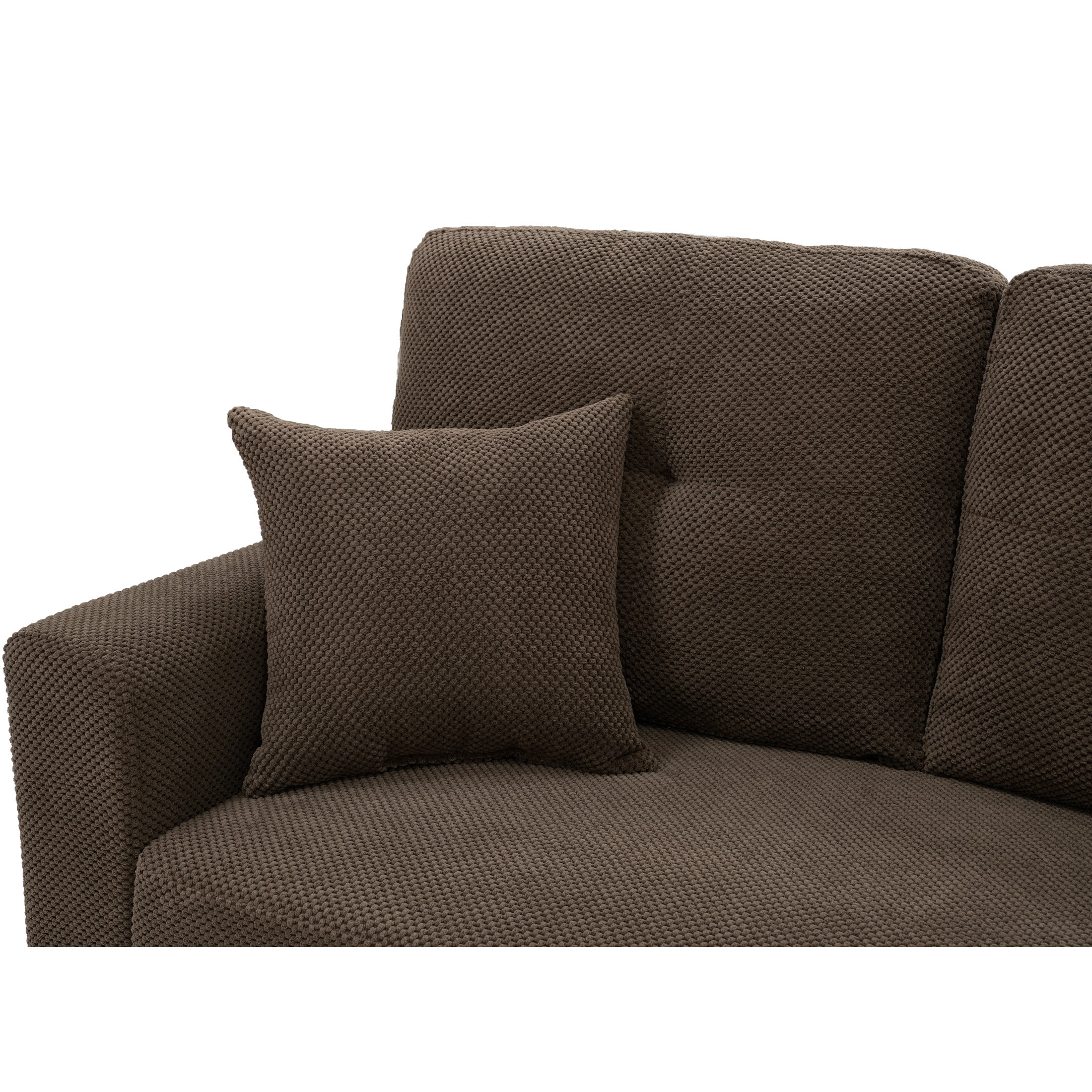 Noble House Sleeper Sectional Sofa with Pull-Out Bed, Reversible Storage Chaise, Coffee