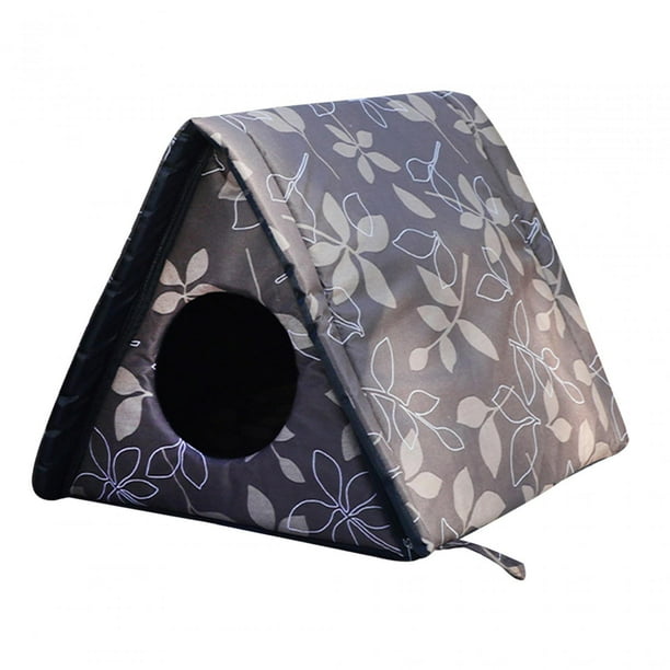 Casa cueva plegable para mascotas, refugio para gatos callejeros, cama para perros y gatos, casa de interior marrón y s