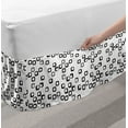 thumbnail image 2 of Modern Bed Skirt, Demonstration of Monochrome Style Modern Round Squares with Stripes, Elastic Bedskirt Dust Ruffle Wrap Around for Bedding Decor, 4 Sizes, Charcoal Grey and White, by Ambesonne, 2 of 2