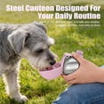 thumbnail image 4 of Three Tree Bouteille d'Eau Portable pour Chien 10 Oz Distributeur d'Eau de Voyage en Acier Inoxydable pour Chien avec Bol Bouteille d'Eau pour Chiot Anti-Déversement pour la Marche la Randonnée Petite Bouteille d'Eau pour Chien, 4 of 9