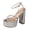 Silver, variant on Women's Platform Strappy Sandals Chunky High Heels Fashion Square Toe Party Sandal Open Toe Ankle Strap Dress Shoes Black Size 9