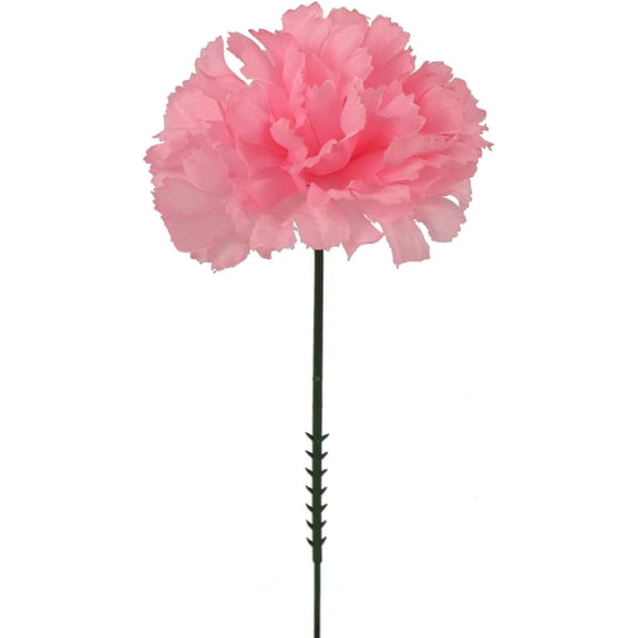 10 Pack Artificial Carnations - Bulk Silk Flowers for Weddings, Mother's Day, Graduations, Easter & Memorial Day - 3.5" Heads, 5" Stems, Real Touch Petals, Pink