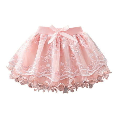 

Girls Dresses Summer Half Skirt Embroidered Pattern Bow Multi Layer Pommel Skirt Casual Outing For 1 To 7 Years Baby Girl Clothes