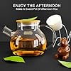 thumbnail image 2 of 1L glass carafe, glass teapot with lid, for iced tea, wine, coffee, milk and juice, microwave and electric stovetop safe, 2 of 5
