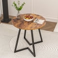 thumbnail image 2 of VECELO 35.4" Round Dining Table, Small Kitchen Table with Sturdy Metal Base, Dining Room Table for 2 to 4 Person, Antique Brown, 2 of 7