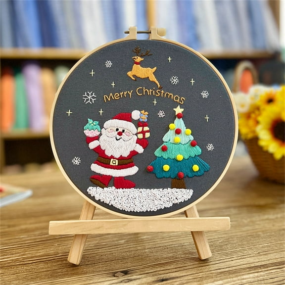 Jacenvly Christmas Decorations Indoor Beginner's Embroidery Flower Kit Beginner Hand Embroidery 0 Based Diy Hand Embroidery Material Package Fall Decor