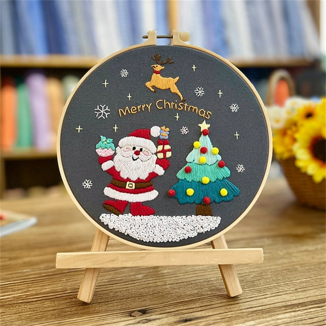 Chmadoxn Cross-Stitch Beginner's Embroidery Flower Kit Beginner Hand Embroidery 0 Based Diy Hand Embroidery Material Package embroidery embroidery