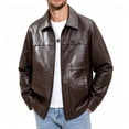 thumbnail image 2 of Men's Winter And Fall Daily Zipper Lapel All-matching Long-sleeved Coat Coffee L, 2 of 5