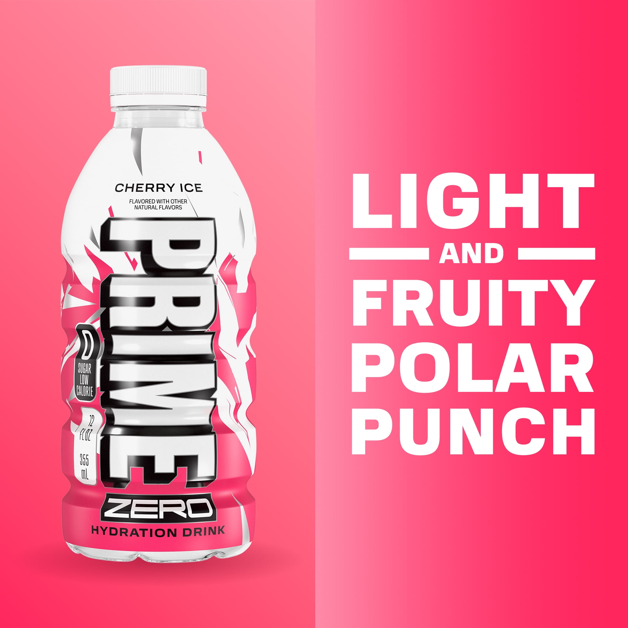 Prime Zero Hydration Sports Drink, Variety Pack, Berry Ice, Cherry Ice, Orange Ice, 12 fl oz, 15 Pack, Bottles