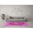 thumbnail image 3 of Ahgly Company Machine Washable Indoor Square Medallion Pink Traditional Area Rugs, 3' Square, 3 of 4
