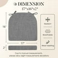 thumbnail image 5 of Chair Cushions for Dining Chairs with Ties and Removable Cover, 2" Thick Seat Cushions for Kitchen Chairs, Set of 6, 17" x 16", Dark Grey, 5 of 7