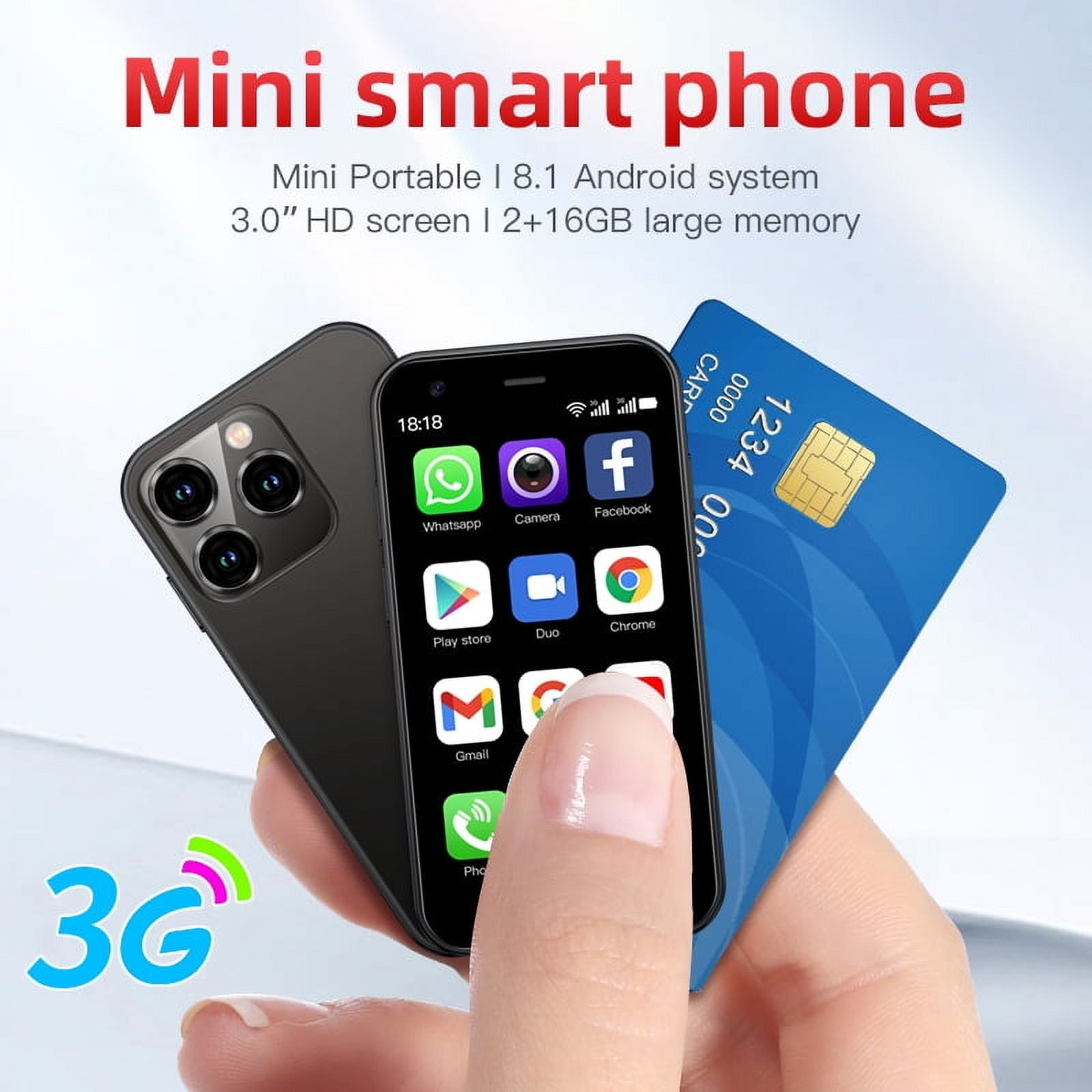 SOYES XS15 Android 8.1 2GB RAM 16GB ROM Ultra-thin 3 Inch Dual SIM Smart Phone, Black