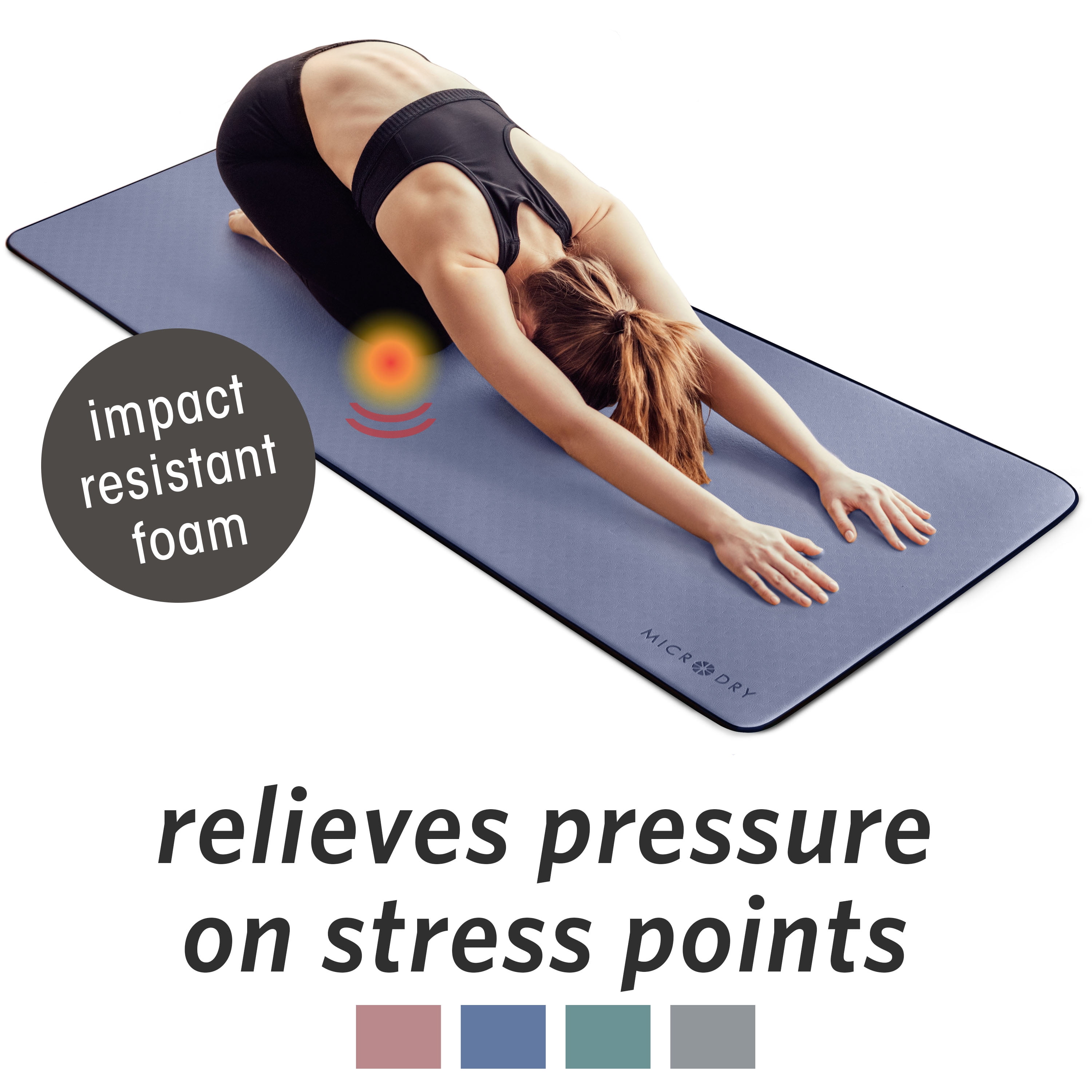 Microdry Deluxe All Purpose Yoga Fitness Mat Odor Neutralizing