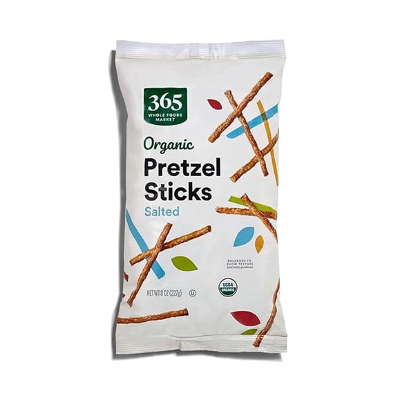 Pack of 1 365 by Whole Foods Market, Organic Mini Pretzel Sticks, 8 OZ