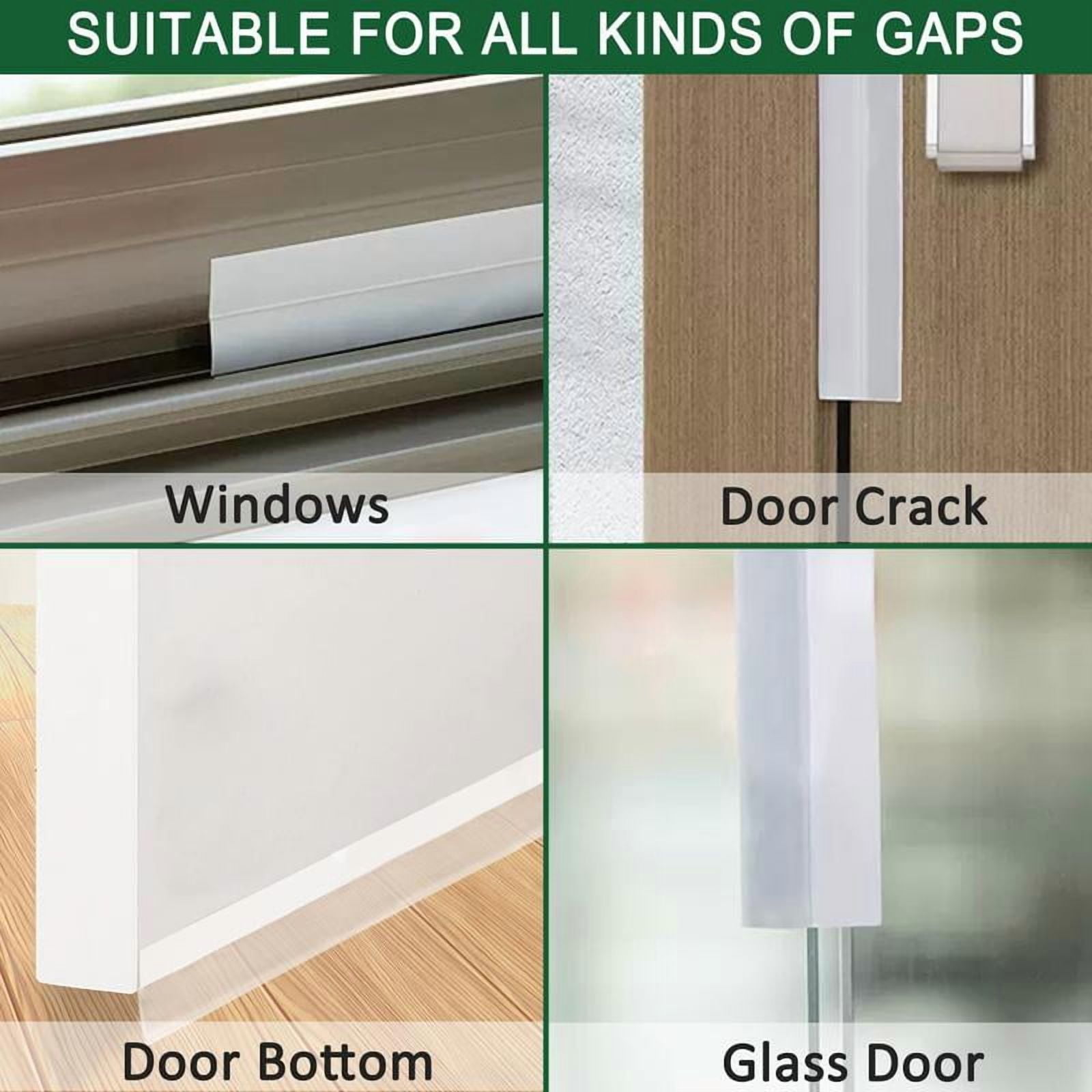 Lentorgi*Seal Insulation Tape Feet Clear Silicone Weather Stripping Door Seal Strips and Door Bottom Draft Barrier Strips for Window Sealing and Door Bottom Sealing