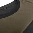 thumbnail image 4 of GrmtClth Men Loose Fit Long Sleeve Crew Neck Shirts, Diagonal Contrast Panel Lightweight Daily Wear Basic Tops Army Green S, 4 of 7