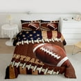 thumbnail image 2 of jejeloiu Football Sport Lovers Bedding Comforter Set,American Rugby Game Twin Comforter Sets,Brown White Bedding Set For Girls Boys,Ultra Soft Home Decor Reversible,2pcs, 2 of 8