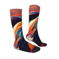 thumbnail image 3 of Fotbe Abstract Fabric Color Waves print Women's Men's Novelty Crew Socks Cotton Socks Knee High Socks for Walking,Running,Nurses,Pregnancy, 3 of 8