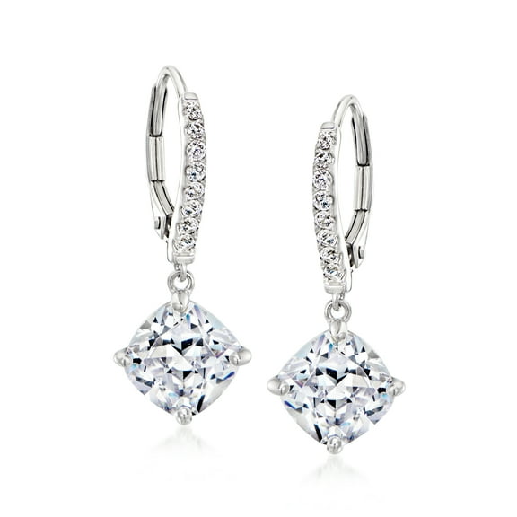 Ross-Simons 4.70 ct. t.w. CZ Drop Earrings in Sterling Silver, Women's, Adult