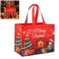 thumbnail image 2 of 2 Pack Extra Large Christmas Gift Bags, Non-Woven Tote Bags with Handles, Reusable Holiday Shopping and Gift Packaging Bags, Hot Pink, 2 of 7