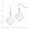 thumbnail image 3 of Sterling Silver Polished & Textured Square Shepherd Hook Earrings, 3 of 3
